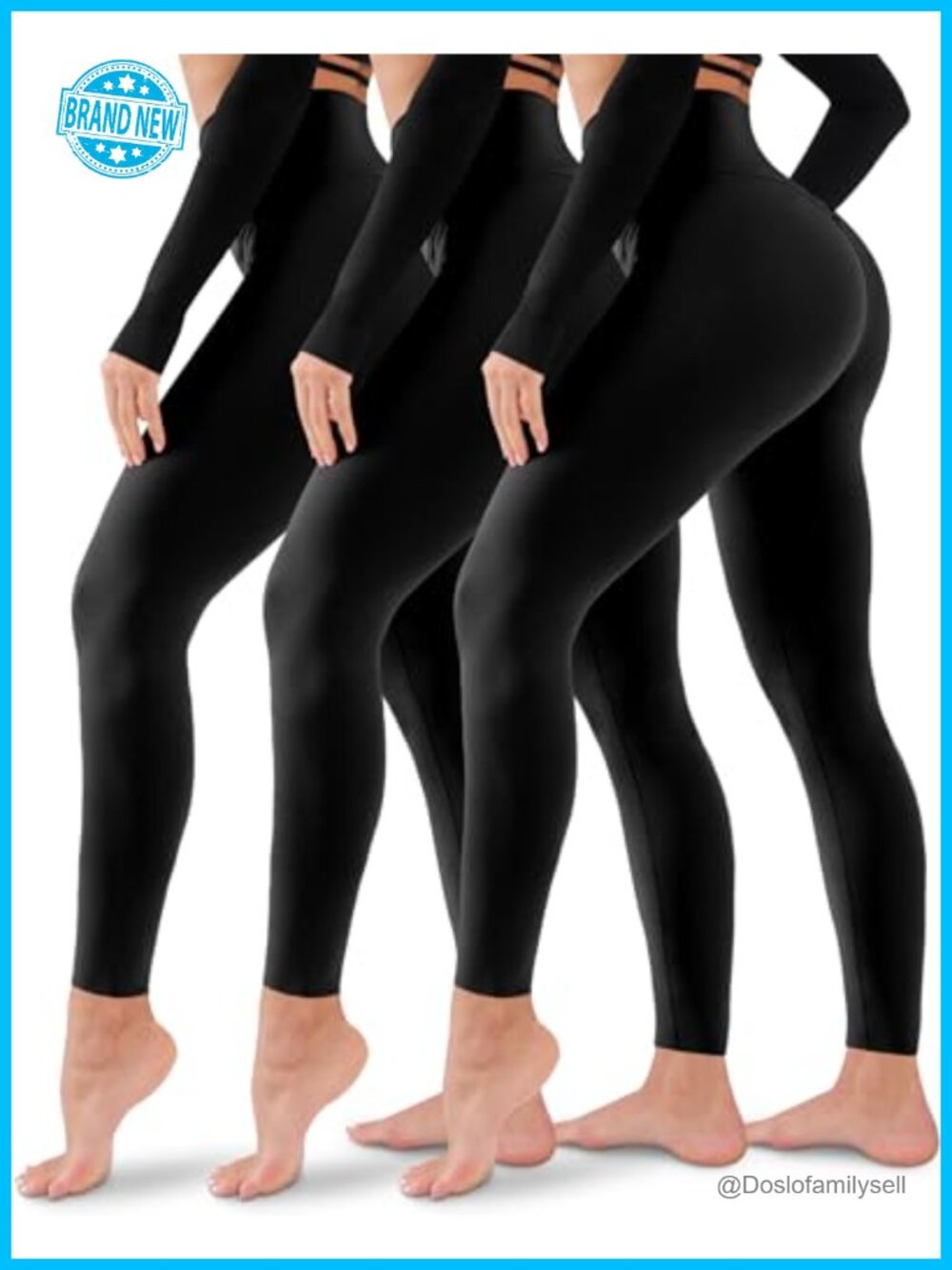 3 Pack High Waisted No See Through Workout Yoga Leggings